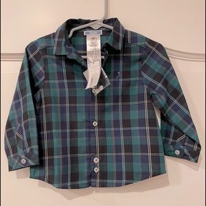 NWT - Jacadi Boy checked button-down shirt, 12mo